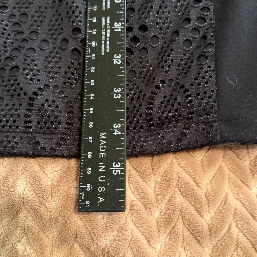 Rachel Rachel Roy Black Eyelet Lace Sheath Dress Sleeveless Back Zip Womens S